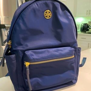 Tory Burch Backpack, navy blue , like new 🎒
